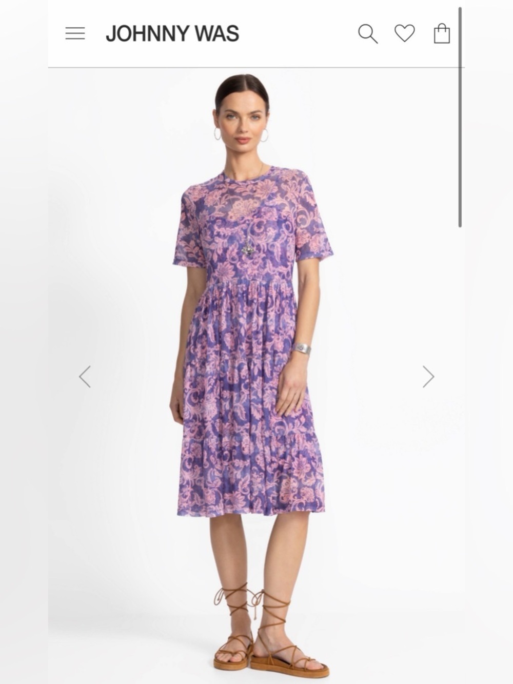 Johnny Was FLORENTINA MESH TIERED DRESS Small - Picture 13 of 13